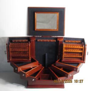 vintage Lori Greiner Your Walnut Jewelry Armoire Cabinet Box